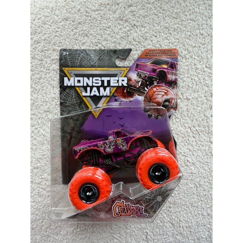 Monster Jam Calavera Spooky Collection 1:64 Scale Die-Cast Truck Orange Tires